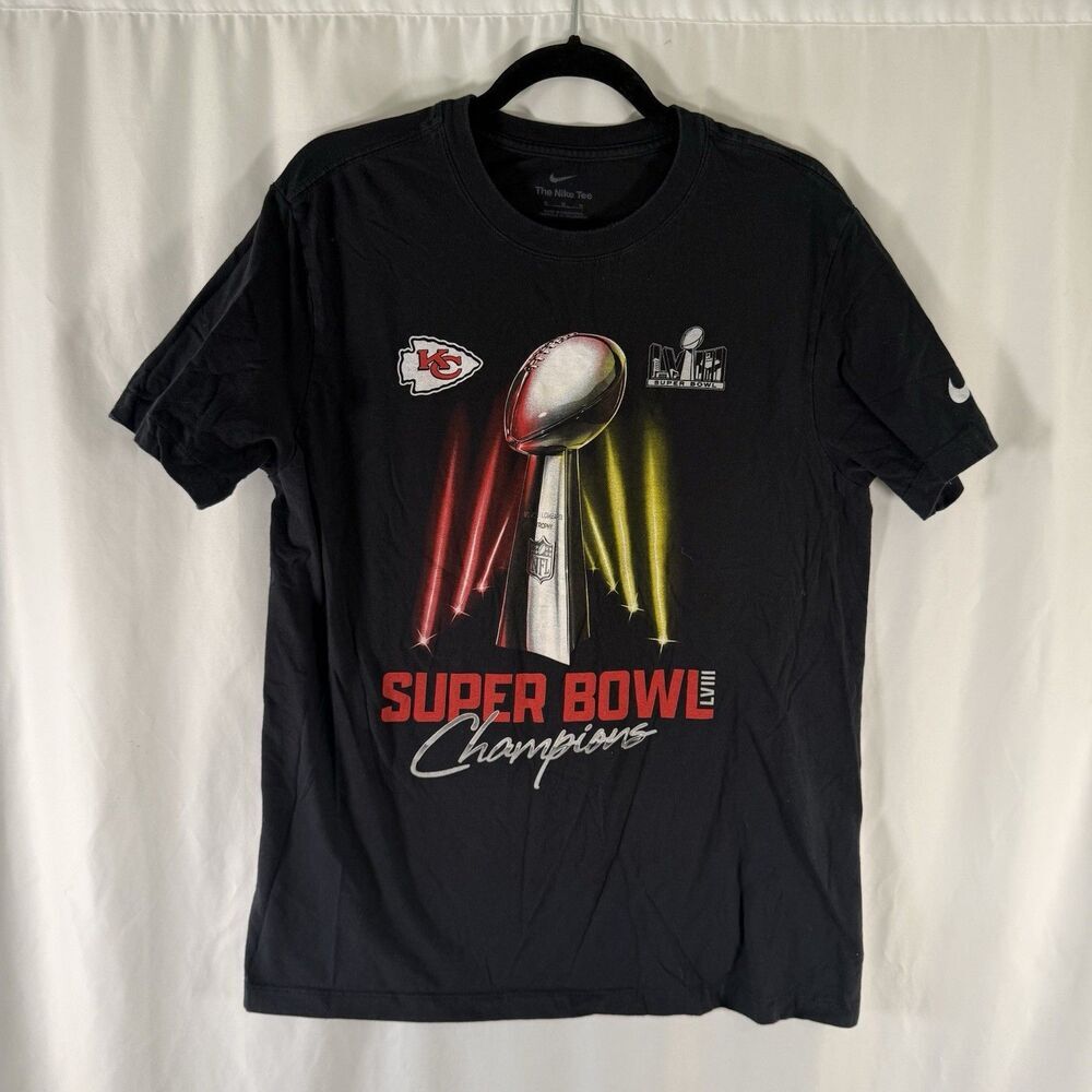 Nike Kansas City Chiefs Superbowl Champions LVIII Men's Medium Black Short Slv